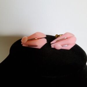 Vintage W.Germany Lucite Modernist Earrings.